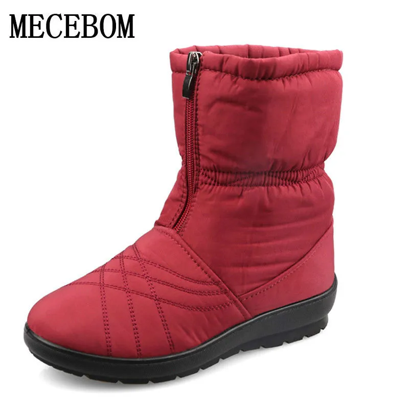 Plus Size Waterproof Flexible Woman Boots High Quality Warm Fur Inside Snow Boots Winter Shoes Woman