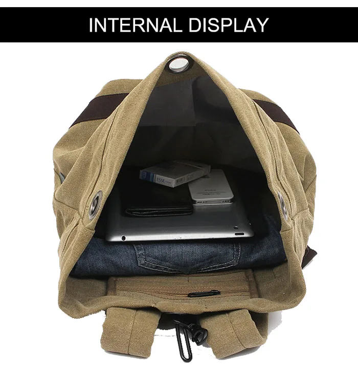 Холщовый Рюкзак-ведро, Корейская повседневная спортивная Студенческая сумка для путешествий на открытом воздухе, Большая вместительная сумка, походный рюкзак