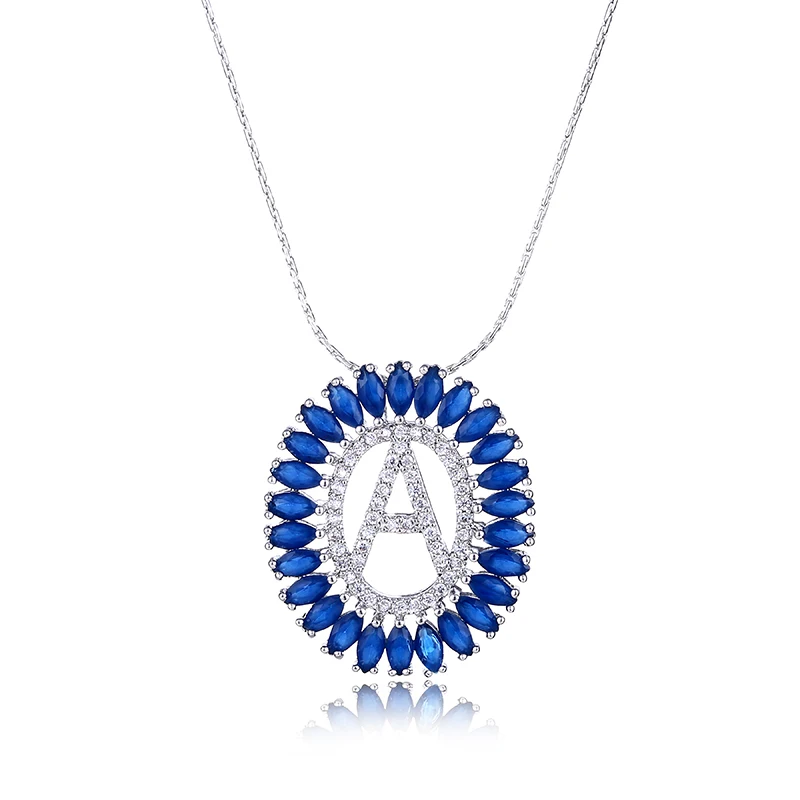 

FYM Fashion Letter A Shape 4 Colors Cubic Zirconia Stone Wedding Necklaces Crystal Jewelry Statement Necklace For Women Party