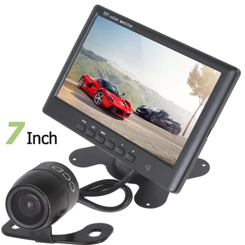 

7 Inch HD Super Thin Color TFT LCD 2 Channels Video Car Rear View Monitor 800 x 480 + E306 18mm Color CMOS CCD Car Camera