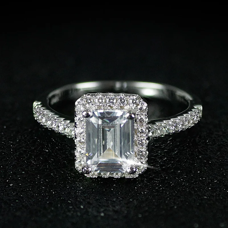 Fashion 925 sterling Silver Engagement wedding Rings for Women ring set band finger promise Jewelry blue bridal wholesale R1997