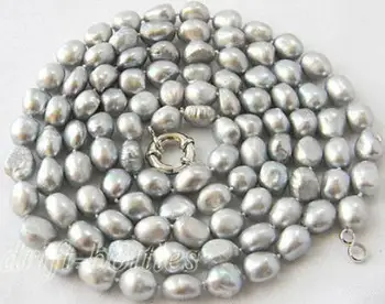 

50'' 9-10mm Gray Baroque Freshwater Pearl Necklace