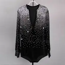 Мужской Топ для латинских танцев, рубашка для бальных танцев, сальса, танго, стандартный костюм для выступлений новое поступление ткань прямо с фабрики