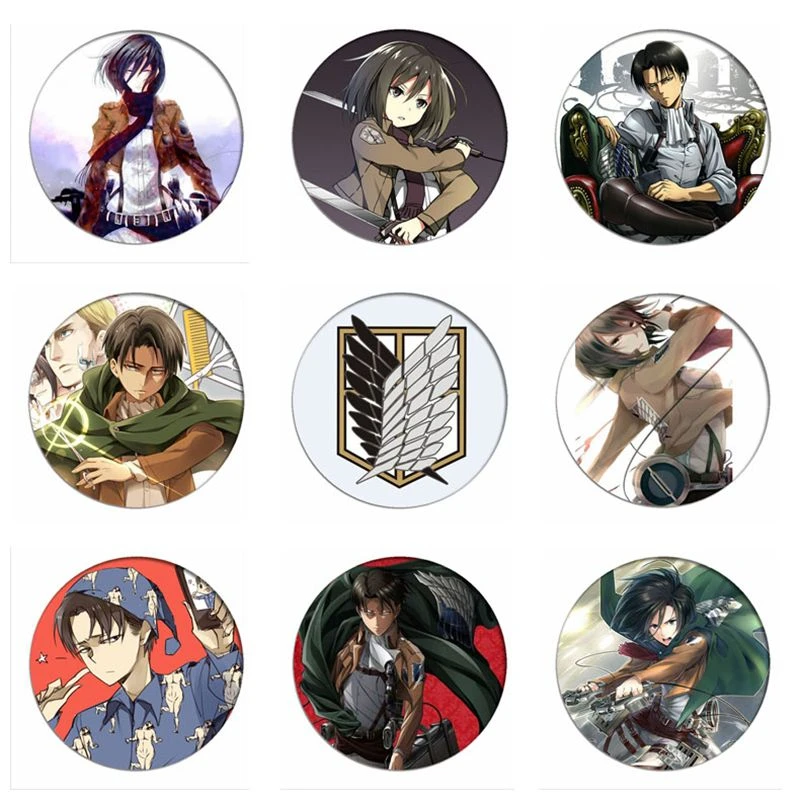 Insignia de Anime Shingeki no Kyojin Attack on Titan, broches de dibujos  animados, alfileres, bolsas de colección, insignias para mochilas y ropa| |  - AliExpress