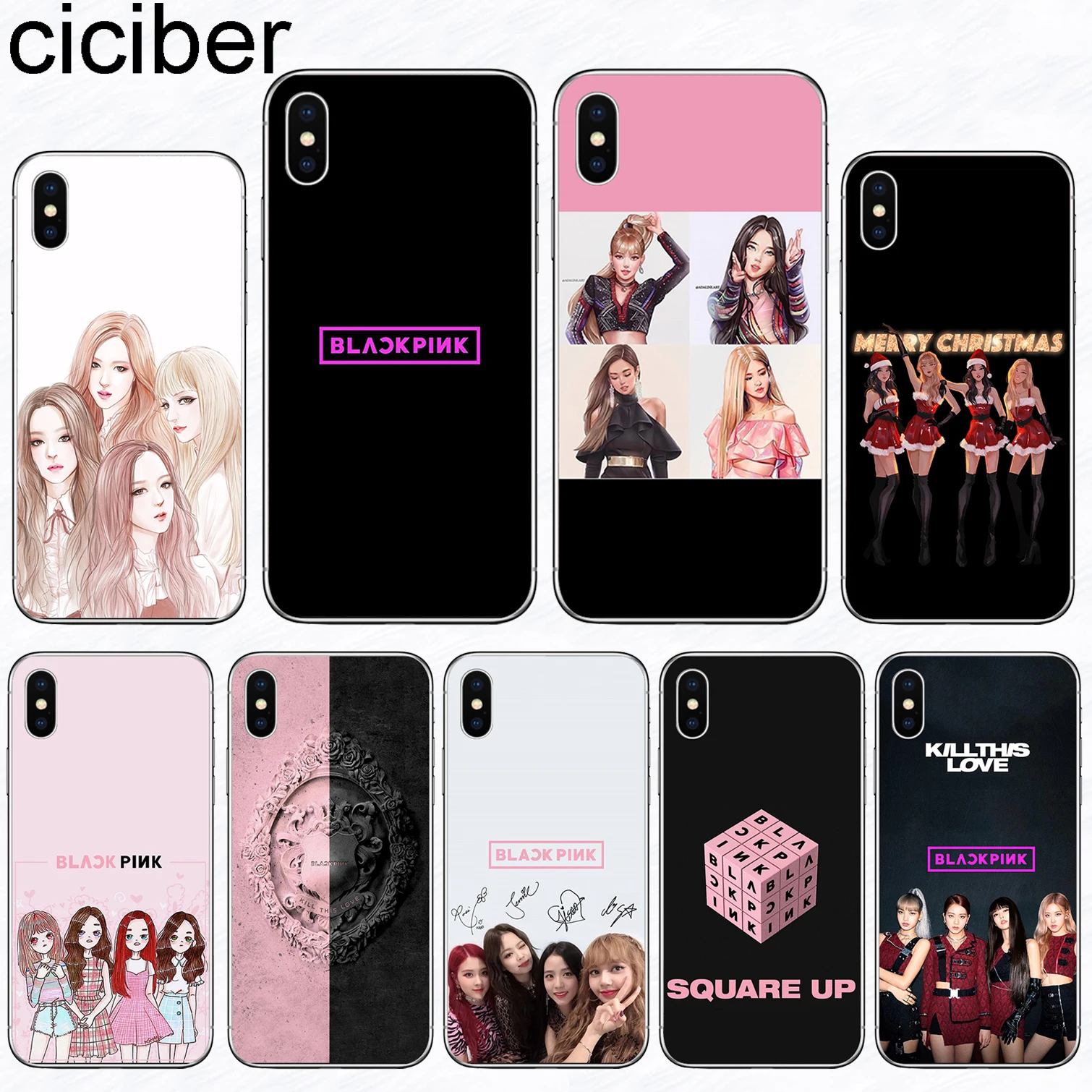 

ciciber BLACKPINK Phone Case for Iphone X XR XS MAX Clear Soft Silicone Cover Funda for Iphone 7 8 6 6S Plus 5S SE Coque Capinha