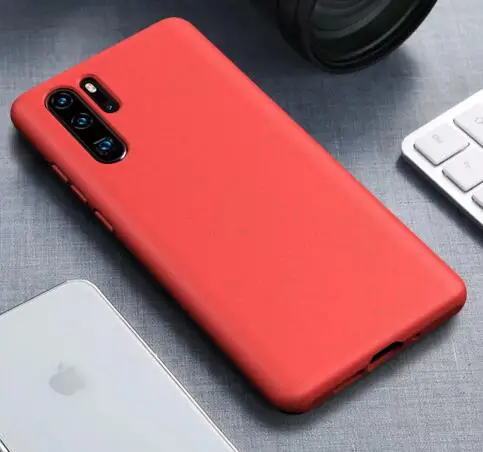 Карамельный цвет матовый чехол для телефона из ТПУ с принтом "для huawei P30 Pro силиконовый тонкий мягкий прозрачный чехол для стойкая к механическим повреждениям чехол для huawei P30 P30 Lite Coque - Цвет: Красный