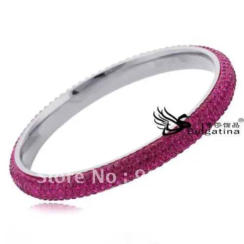 Free Shipping Cheap High Quality Beautiful Girl's Stinless Steel Bangles Paved 4 Row Stones Hot Sale Christmas Gift!!! | Украшения и