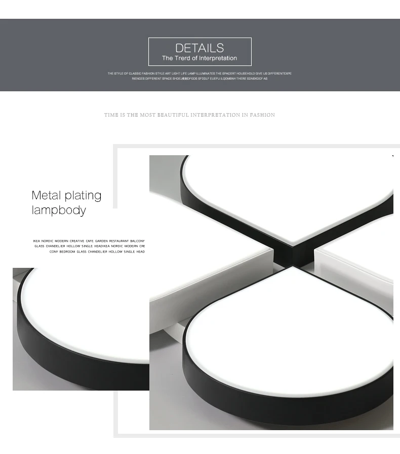Белый черный светодиодный потолочный светильник потолочные лампы для гостиной