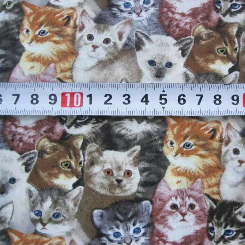 Ширина 105 см Мультяшные кошки Ткань хлопок ткань кошки набивная ткань пэчворк швейный материал для Diy платье Детская одежда