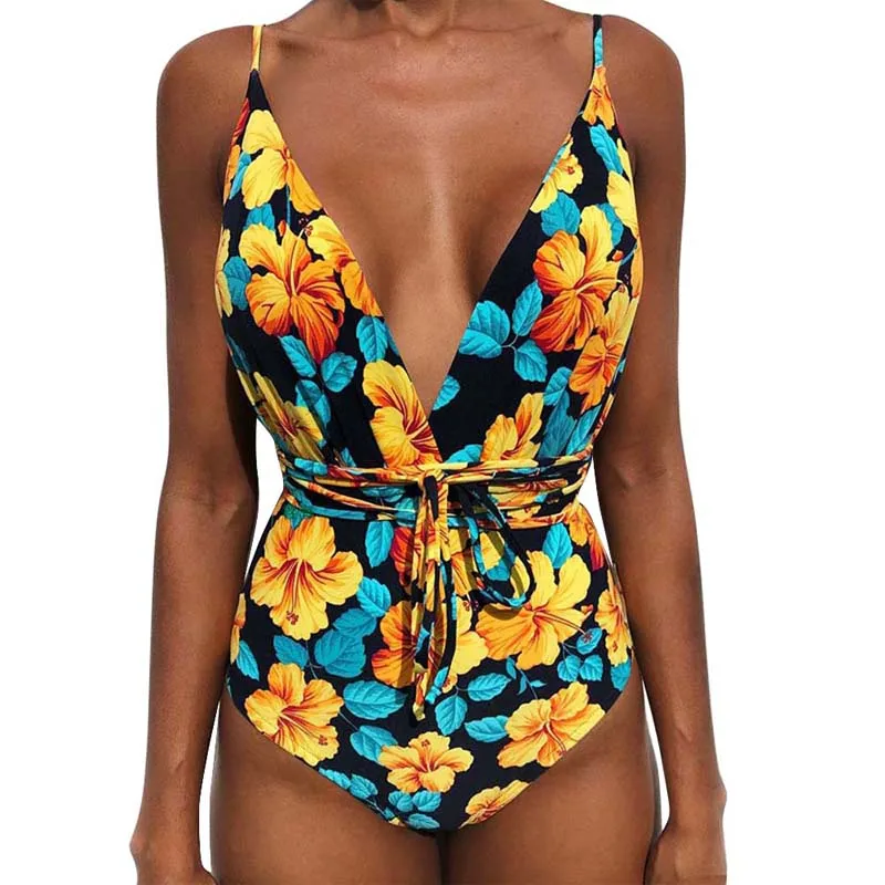 Женский купальник монокини Sfit бразильский с открытой спиной высокой талией и