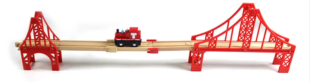 Wooden Rail Track Beech Bridge accessories Wooden Train Educational Blocks Toys Boy Kids Toy Multiple track Fit for Thomas Piece