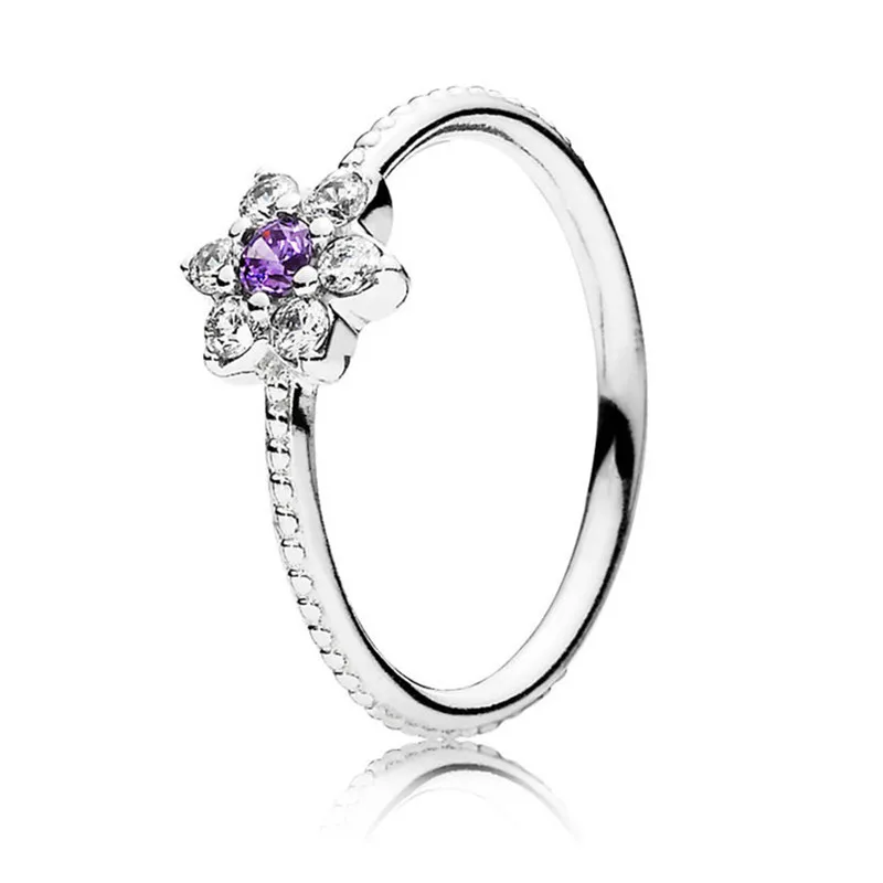 

Original Authentic 925 Sterling Silver Forget-Me-Not Feature Ring For Women Wedding Engagement Gift Lady Fine Pandora Jewelry