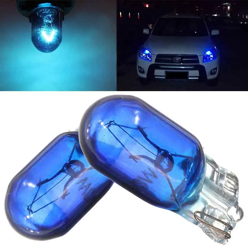 10Pcs T 10 168/W5W 5W Bulb Cool Blue White Globe Sidelight Front