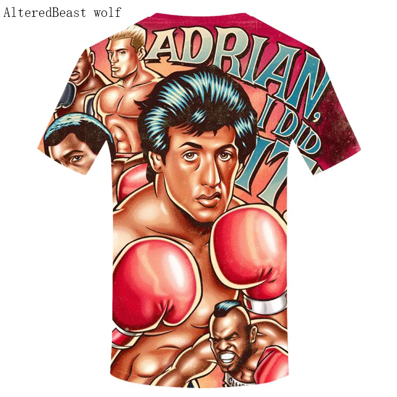 Модные мужские Рокки Бальбоа 3d футболка с круглым вырезом с короткими рукавами Мужская рубашка Stallone известные фильмы Рокки Бальбоа футболки мужские