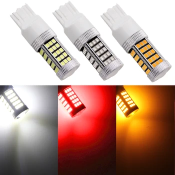 

1 PCS T20 7440 W21W WY21W Super Bright 66 smd 2835 LED Lens car Backup Lights motor stop light DRL Bulb white red yellow DC 12V