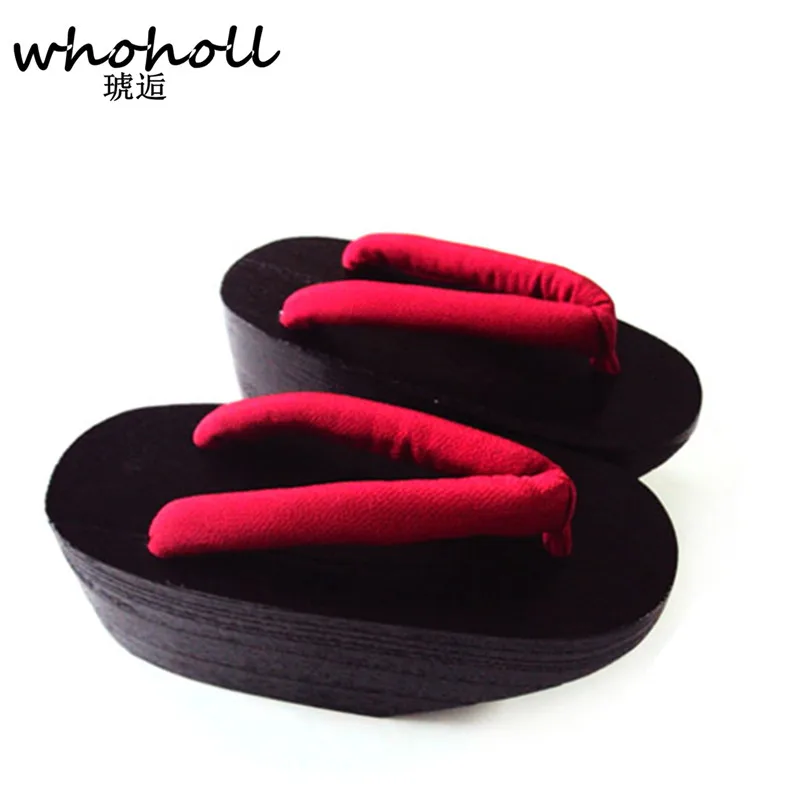 

WHOHOLL Cos Geta Japanese Geta Sandals Wooden Slippers Clogs Thick Platform Dance Flip-flops COS Costumes Wooden Women Slippers