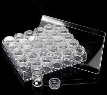 

1PC Rectangle Acrylic Clear Beads Display Storage Transparent Compartments Organizers Cases Covers Boxs Container W/Lid