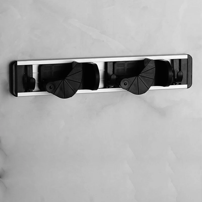 Пластиковая настенная вешалка для швабры крючки для полотенец многоцелевой кухонный Органайзер хранилище держатель для швабры щетка метла - Цвет: 2 positions