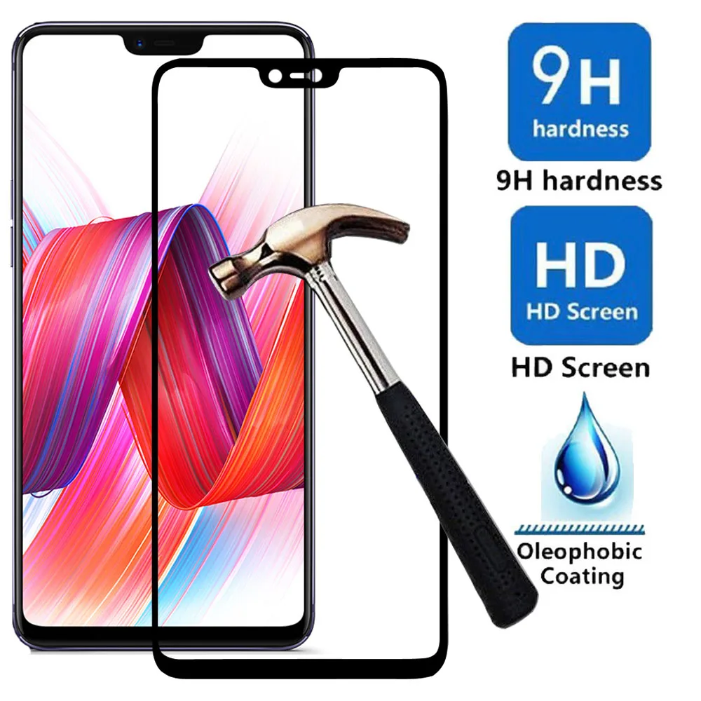 Для Oppo R15 полный охват закаленное Стекло Экран протектор взрывозащищенного