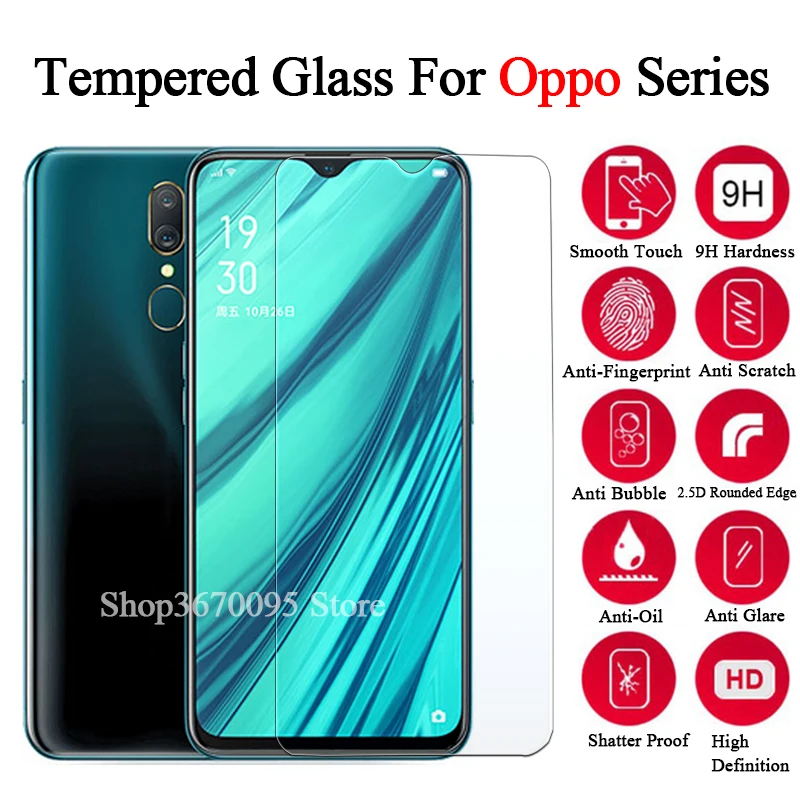 

For oppo f9 glass protective glass for oppo f1s a59 realme 2 c1 a3s f11 pro a9 a5 f 9 1 s 5 c 3 11 verre armor display tremp 9h