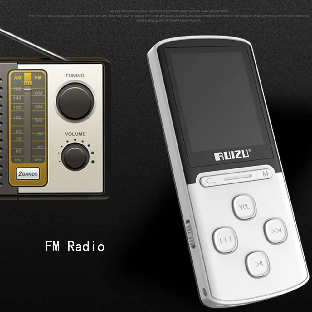 100% Оригинальный MP3 плеер RUIZU X11 8 ГБ портативный поддержка SD карты и FM радио Запись