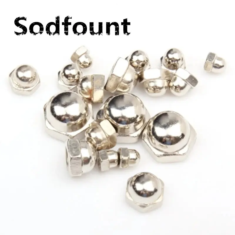 

50pcs/lot Cap nuts M3 M4 M5 M6 M8 M10 Nickel plated round head nuts Cap decorative cap screw