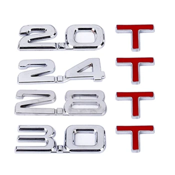 

Dewtreetali Car 3D Metal 2.0 3.0 2.0T 3.0T T Logo Sticker Emblem Badge Decals for Mazda KIA Renault TOYOTA BMW Ford Car Styling