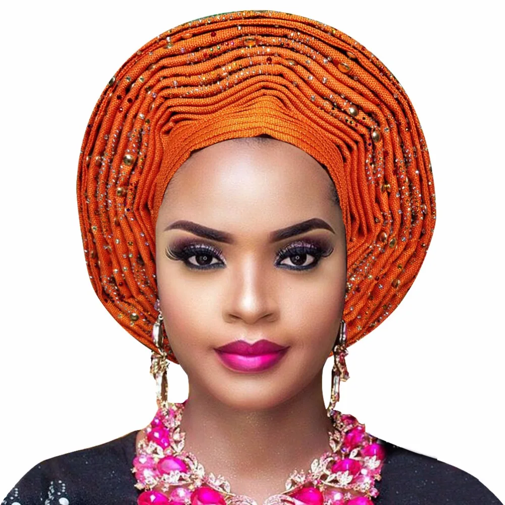 Aso oke gele головной убор Африканский Свадебный модный женский новый стиль aso