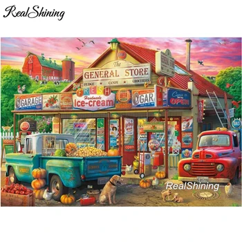 

REALSHINING beads embroidery SALE 5d diamond painting General Store full mosaic picture of rhinestones 3d cross-stitch FS2132