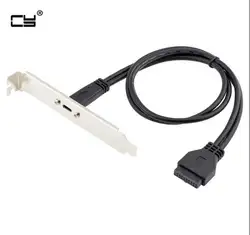 USB3.1 Тип-C женский для USB 3,0 материнской платы 20Pin кабель для монтажа на панели с сзади PCI назад Панель расширения кронштейн для ПК 50 см