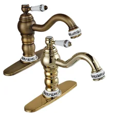 Classic Single Handle Brass Basin Sink Faucet One hole Hot and Cold Mixer Crane Taps Antique
