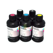 5x250 мл B/C/M/Y/белый СВЕТОДИОДНЫЙ УФ-чернила для УФ-планшетного принтера для Epson УФ-печатная машина очищаемые чернила для принтера Epson