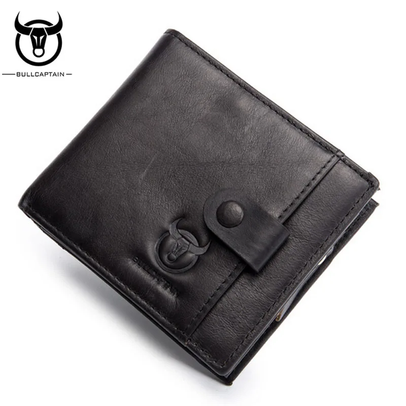 BULLCAPTAIN New Arrival Mens Wallet Cowhide Coin Purse Designer Brand Wallet clutch leather ...