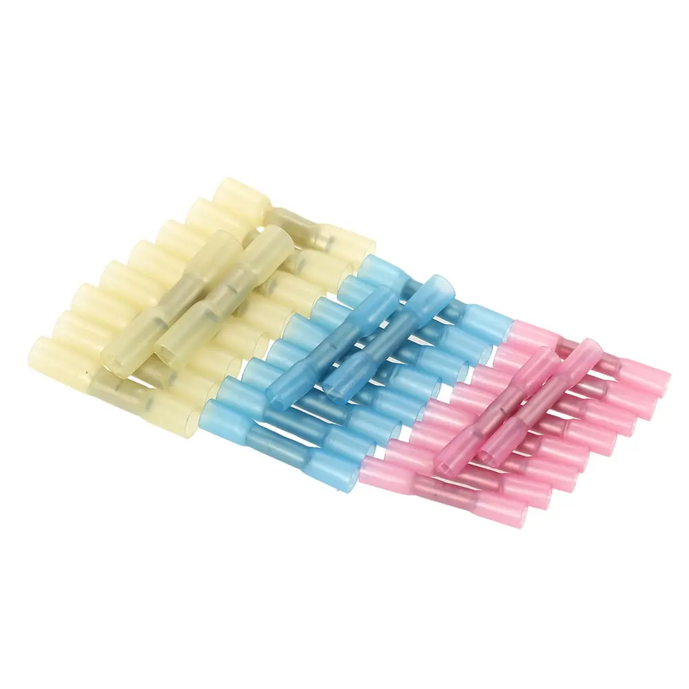 

100PCS 18-22AWG Solder Seal Wire Connectors Heat Shrink Butt Connector Terminals Electrical Insulated Marine Automotive Copper
