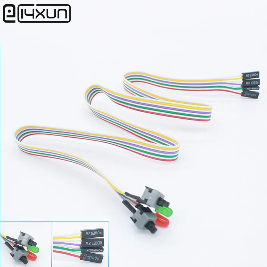 1pcs 50cm Desktop Computer PC Case Power Cable SW Re starting Switch