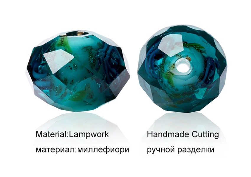 Lampwork Бусины круглый ручной работы Резка цветок Бусины для изготовления ювелирных изделий Стекло Бусины 7-9 мм DIY Интимные аксессуары