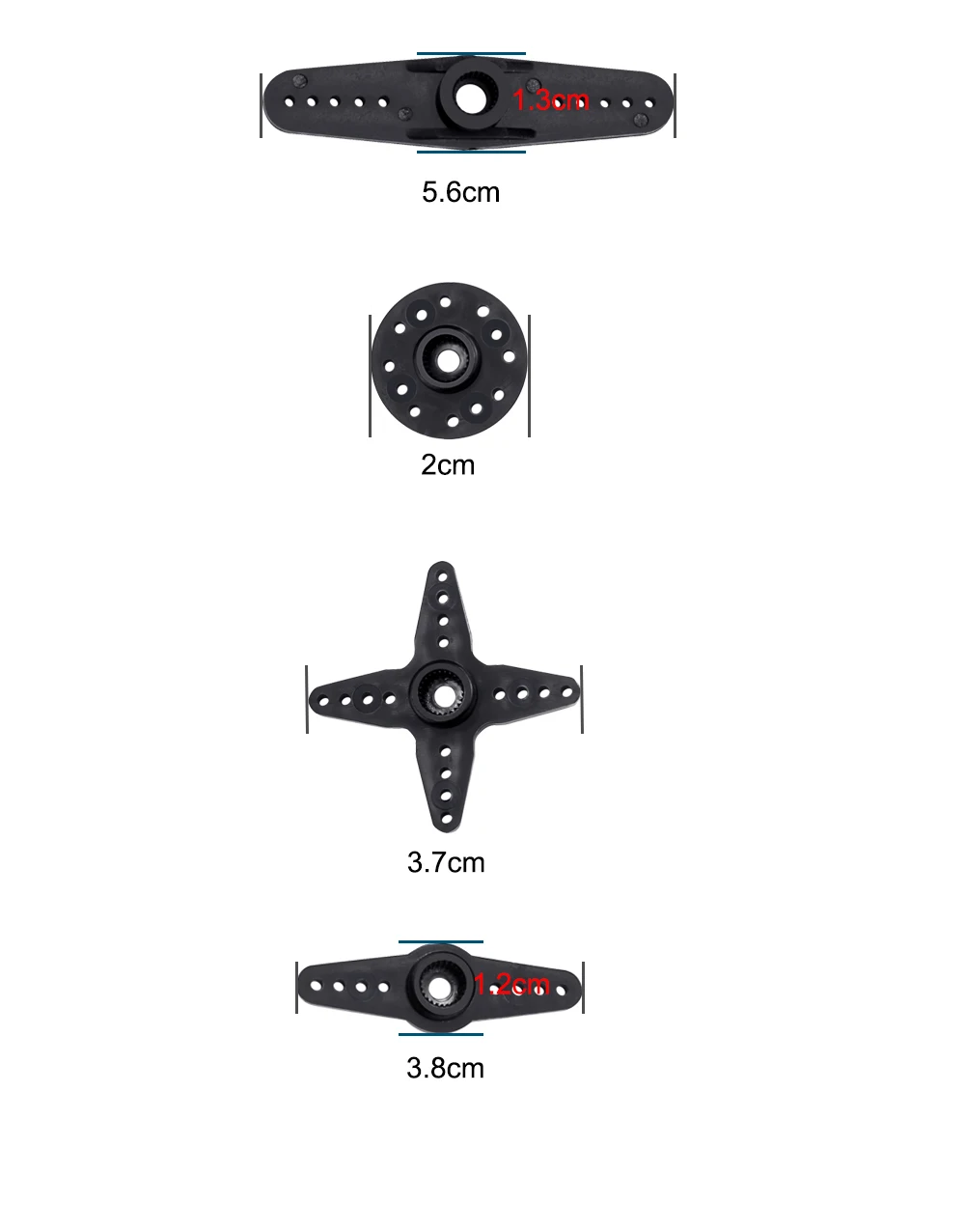 dimensiong of servo arms