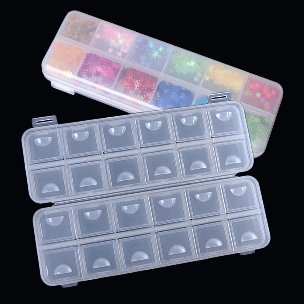 

24 Slots Empty Storage Box Organizer For Nail Art Decorations Gems Plastic Container Rectangle Storage Box Case Nail Tool TR879