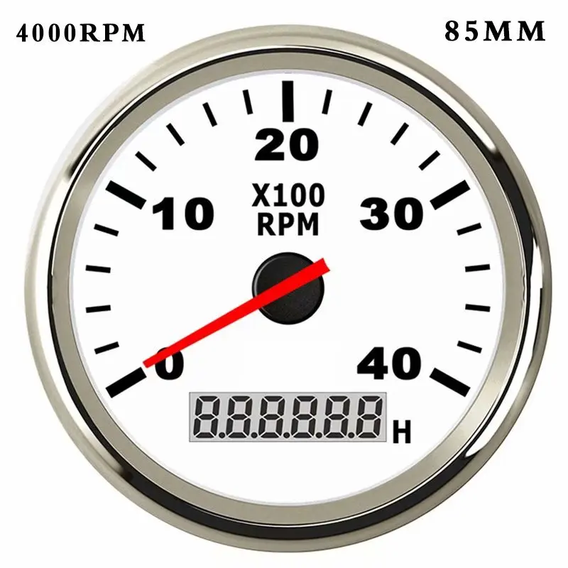 4000rpm 85mm Лодка Тахометр морской тахометр Калибр ЖК дисплей песочные часы 8000 мм об./мин./85 мм Лодка Тахометр 12 В в/24 В Красный Подсветка - Цвет: 4000rpm 85mm