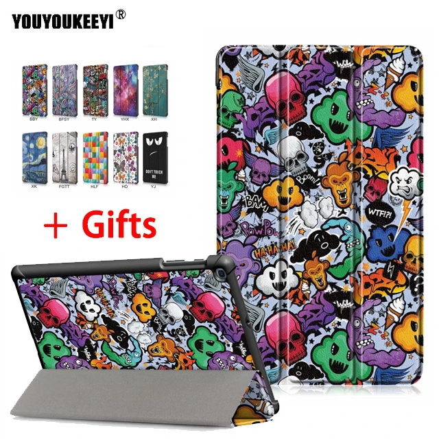 

Painted Folio Case For Samsung Galaxy Tab A 10.1 2019 T510 T515 10.1inch Tablet Protective Smart cover for SM-T510 SM-T515+gifts