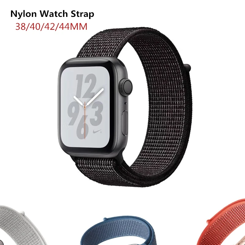 Светоотражающий спортивный ремешок для Apple Watch нейлоновый Nike Series 4 40 44 мм iWatch 38 42