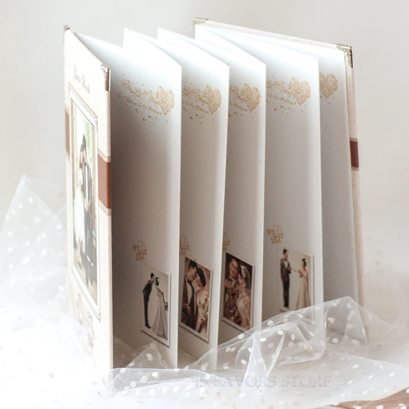 1 шт. пользовательские фотографии имени производителем белый цветок со стразами мемуары альбом компания вечерние Персонализированные Свадебные книга для подписей посетителей