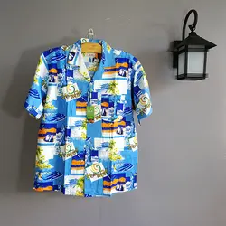 HO 2018 летние пляжные мужчины тратят Джокер пляжные рубашки с Рубашка с короткими рукавами тропический праздничное