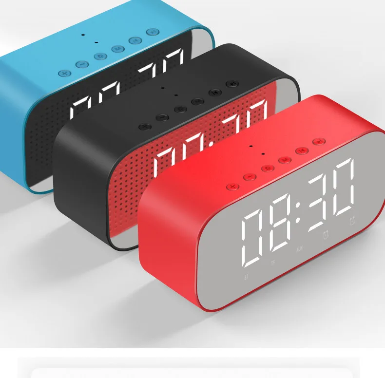 

HANTOPER Portable Bluetooth Speaker Stereo Soundbar Wireless Speaker Support Temperature LCD Display Alarm Clock Music Player