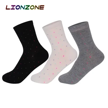

LIONZONE 3Pairs/Lot The Daily Cute Female Socks With Colorful Spots Girls&Student Partysu Casual Bamboo Women Socks