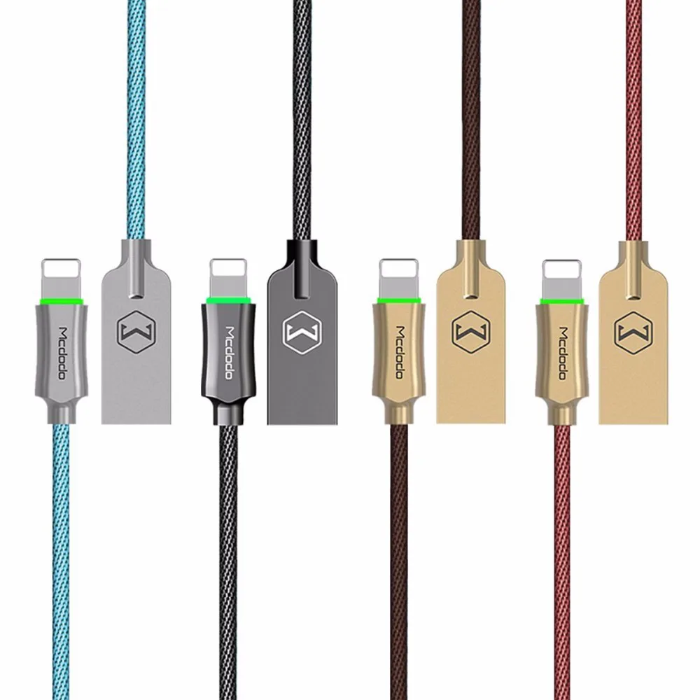 

1.2m Smart Auto Disconnect Power Cut Braid USB Lightning Data Cable Intelligent Fast Charging Phone Cable for iPhone 8 7 6 5 X
