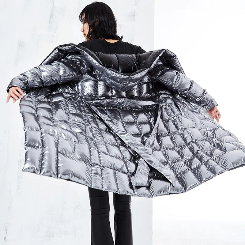 [XITAO] 2018 Autumn Europe Fashion New Women Wise-waisted Covered Button Full Sleeve Solid Color Casual Thick Down Coat ZLL1265