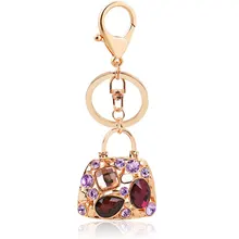 TrinketSea Trendy Crystal HandBag Key Chain Bag Buckle Pendant For Car Keyholder For Girls Gold Meatal 2018 Fashion Jewelry Gift