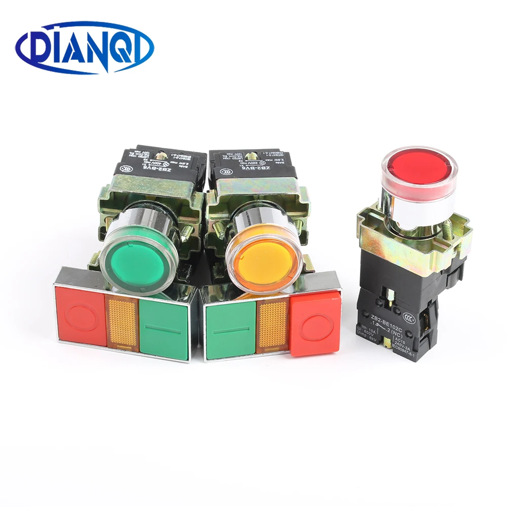 XB2-BW3361 BW3462 BW3561 BW8365 BW8465 двойной квадратный/одиночный Круглый с подсветкой кнопочный переключатель с лампой свет моментальная перезагрузка