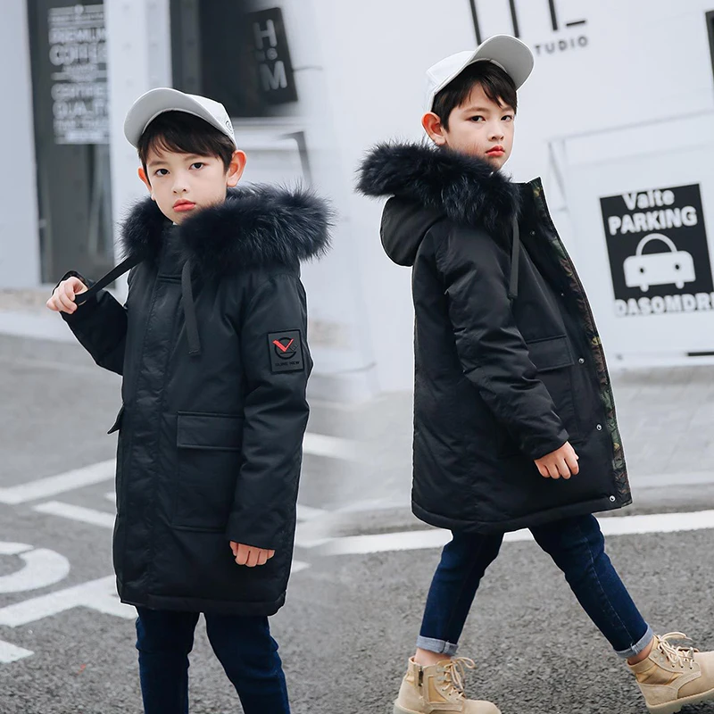 

Dollplus 2019 Winter Boys Down Jackets Parkas Kids Snow Wear Camouflage Warm Children Baby Duck Down Feather Coats Outerwears